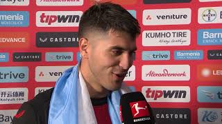 Exequiel Palacios y la intimidad del festejo de Leverkusen [upl. by Yellehs]