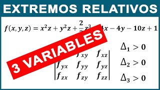 📌 EXTREMOS RELATIVOS de una Funcion de TRES VARIABLES [upl. by Enoval]