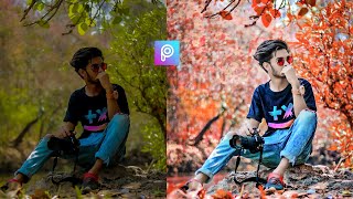 Picsart Background Colour Change  Picsart Moody Orange Editing [upl. by Vincent]