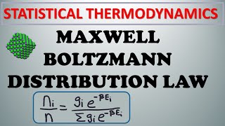 THE BOLTZMANN DISTRIBUTION LAW  MAXWELL BOLTZAMNN DISTRIBUTION LAW  STATISTICAL THERMODYNAMICS [upl. by Leclair293]