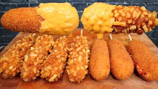 ASMR KOREAN CORN DOGS WITH EXTRA CHEESE SAUCE MUKBANG [upl. by Esbensen289]