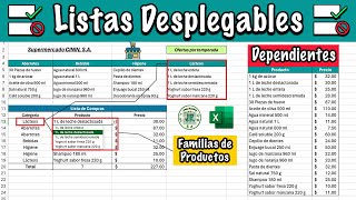 Listas Desplegables Dependientes en Excel [upl. by Jorgensen]