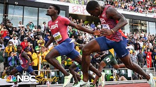 Team USA SWEEPS PODIUM in heartstopping 100m World Championship final  NBC Sports [upl. by Blen]