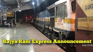 Rajya Rani Express Announcement at Hazur Sahib Nanded  India Railways [upl. by Seema]