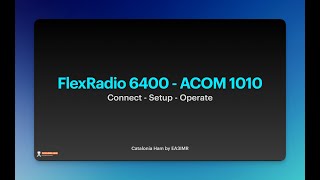 FlexRadio 6400 ACOM 1010 setup [upl. by Beauvais25]