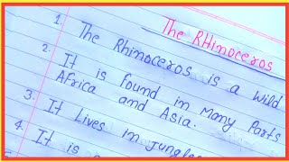 10 lines on Rhinoceros in English  Rhinoceros writing gyanmandirclasses [upl. by Coffeng804]