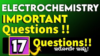 Electrochemistry Important Questions  2nd PUC [upl. by Elyc]