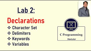 C Language Declarations  Character Set  Delimiters  Keywords  Variables in C Language [upl. by Wamsley]