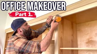 Build Cabinets the Easy Way  Before and After Office Makeover [upl. by Brandise]