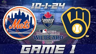 10124 New York Mets vs Milwaukee Brewers Game 1 Game Audio  MLB Wild Card Streamcast amp Chat [upl. by Jenkel]