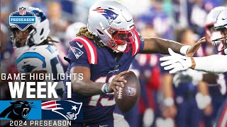 Carolina Panthers vs New England Patriots  2024 Preseason Week 1 Game Highlights [upl. by Mohsen]