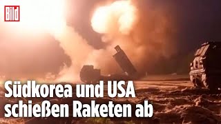 Nordkoreas Raketentest Südkorea antwortet mit Abschuss von Raketen [upl. by Fowle786]