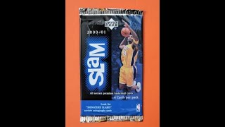 One KOBE BRYANT ORIGINAL 2000 pack of 20002001 Upper Deck SLAM basketball cards [upl. by Dercy336]