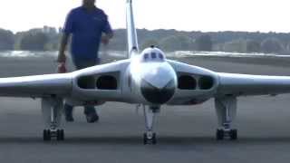 GIANT SCALE RC AVRO VULCAN FILMED BY AerialVuecouk ELVINGTON LMA MODEL SHOW 2014 [upl. by Rybma]