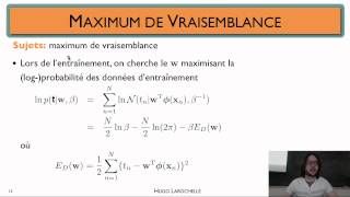 Apprentissage automatique 33  Régression linéaire  maximum de vraisemblance [upl. by Eedak]