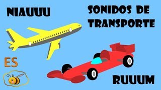 Sonidos de transportes para niños Los medios de transporte dibujo animado para bebés en español [upl. by Alliw]