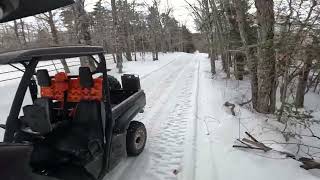 Mid February Snowy Trail Ride  2011 HiSun HS700 UTV [upl. by Ganny625]