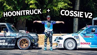 Ken Block’s AllGoPro Goodwood Shredding Hoonitruck  Cossie V2 Onboard Footage wRaw Engine Sounds [upl. by Philippine]