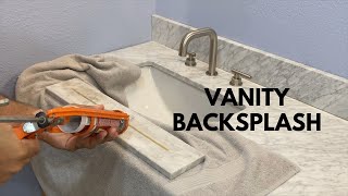 How to Install a Backsplash on a Vanity  Bowed Wall [upl. by Goode]