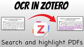 OCR in Zotero Search and Highlight PDFs [upl. by Vania641]