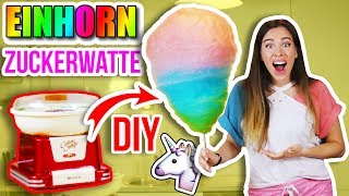 GRÖßTE EINHORN ZUCKERWATTE DER WELT selber machen🦄  DIY EXPERIMENT [upl. by Noynek]