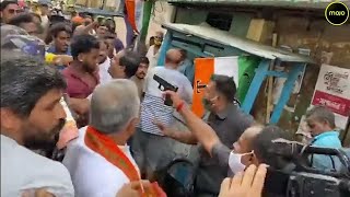 West Bengal  BJPs Dilip Ghosh Attacked During Campaign  Bhabanipur Bypoll [upl. by Alenas]