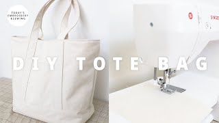 diy tote bag tutorialeasy to sewsewing pattern free sewing for beginners [upl. by Aynatan]