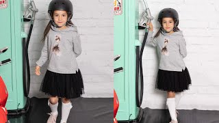 Vestido sudadera con tul REVISTA PATRONES INFANTILES nº 27 [upl. by Immak]