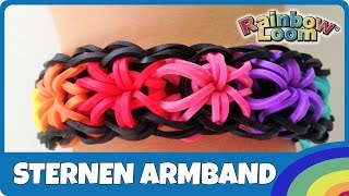 RainbowLoom SternenArmband  deutsche Anleitung [upl. by Ydoj]