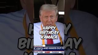 Trump WISHES Kamala Harris a HAPPY BIRTHDAY from a McDonalds DriveThru trump harris shorts [upl. by Lennor]