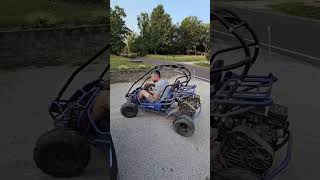 Donuts and drifting in the driveway 2wdgarage Mudhead Hammerhead redneck gokarts [upl. by Ycnalc91]