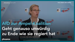 Bruch der Ampelkoalition Statement der AfDFraktionsspitze nach Sondersitzung  071124 [upl. by Tammi808]