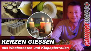 Kerzen gießen aus Wachsresten  DIY Upcycling aus Klopapierrollen [upl. by Otto]