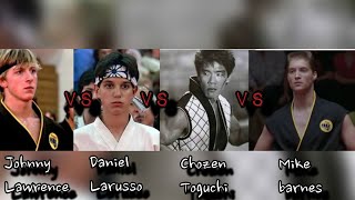 Daniel Larusso vs Johnny Lawrence vs Chozen Toguchi vs Mike barnes karate kid [upl. by Hgielyak]