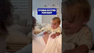 Storms excited for baby😂😂 baby pregnant momlife funny [upl. by Nodyarb]