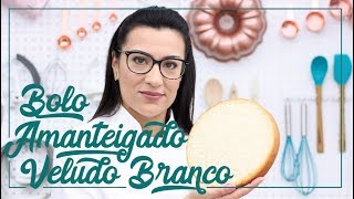 Bolo Amanteigado Veludo Branco  Perfeito para trabalhar com pasta americana [upl. by Tnarg]