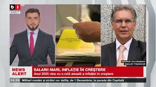 G VULCĂNESCU ANALIST FINANCIAR DESPRE SALARII MARI ȘI INFLAȚIA ÎN CREȘTEREȘtiri B1TV12 nov 2024 [upl. by Ripp124]