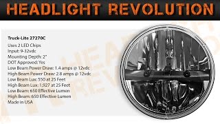 TruckLite 27270C Demo and Review 7 Inch Round LED Headlights Shootout 7 of 12 [upl. by Ayrb]