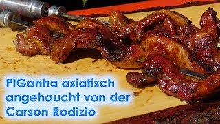 223 PIGanha  Picanha Schweinebauch  asiatisch von der Carson Rodizio auf dem Holzkohlegrill [upl. by Vas]