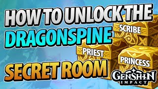 Genshin Impact  Dragonspine 3 Boxes Locations to Unlock the Secret Door Room [upl. by Enaitsirhc]