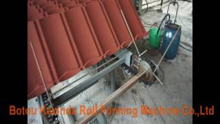 The sandblasting line stone coated metal roof tile machine [upl. by Erik351]