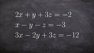 Solve a system of equations with three variables [upl. by Trebron]