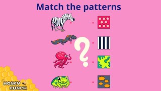 Match the patterns  Easy puzzle for kids  Toddlers activity brain video  Honey Bunch  kids [upl. by Limbert171]