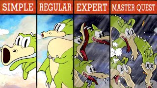 Cuphead No Hit  Difficulty Comparison  Grim Matchstick  Master Quest 10 [upl. by Nimoynib]