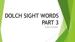 DOLCH SIGHT WORDS  Grade 1 41 Words [upl. by Midas]