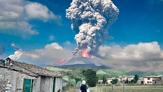 Mass Evacuation in Italy Stromboli volcano eruption in Sicily ash and lava everywhere [upl. by Anatnas]