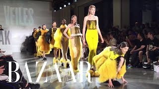 Watch How Gracefully These Models Fall  Harpers BAZAAR [upl. by Ketchan]