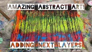 Amazing Abstract Art How to make an abstract painting Adding another layer to our painting [upl. by Atikir]