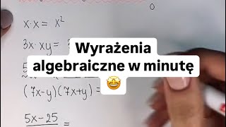 Nauczę Cię wyrażeń algebraicznych w minutę 🤩🙌 [upl. by Hgielra]