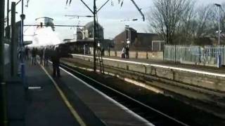 34067 Tangmere at speed through Chelmsford station The Cathedrals Express [upl. by Oyr]